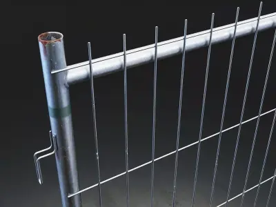 Construction Site Metal Fence 3D Model Low-poly 3D model