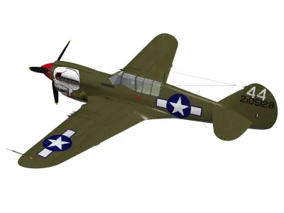 Curtiss P-40N Warhawk 3D model