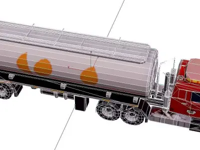 Low Poly Fuel Tanker Truck Vehicle Model PBR Texture Low-poly 3D model