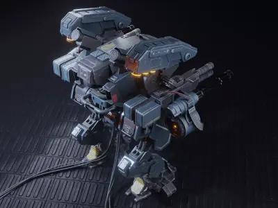 Robo-Mech Low-poly 3D model
