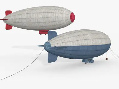Lowpolygonal Airships Low-poly 3D model