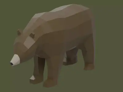 Stylized lowpoly BEAR Low-poly 3D model