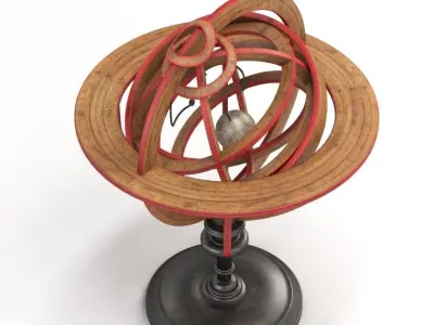 18th Century French Planetarium and Armillary Sphere 3D model