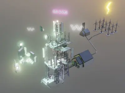 Cell Tower Kit 3D model