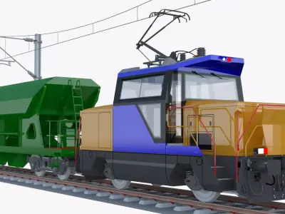Cargo train 3D model purchase