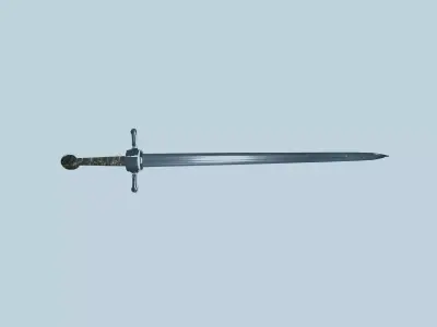 Bluesteel Knight Sword 3D Model Free 3D model