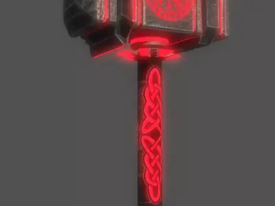 Fantastic hammer Low-poly 3D model