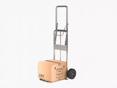 Hand Truck Low-poly 3D model 3