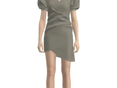 dresses person sleeveless dress 3D model