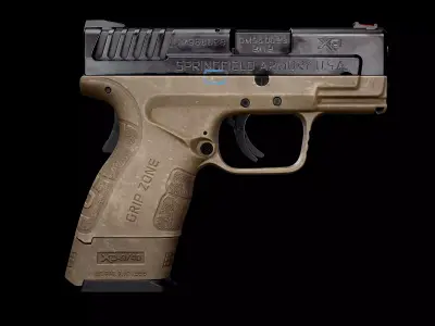 Springfield XD-MOD2 - Tan  Free low-poly 3D model