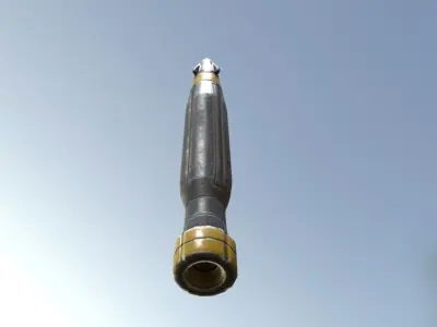 Rocket launcher in sky Low-poly 3D model