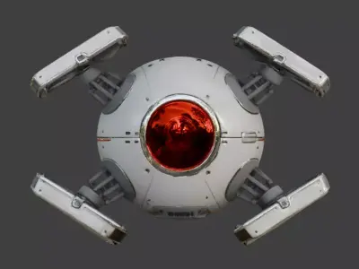 Realistic Sci-Fi Hover Drone 3D Model Low-poly 3D model