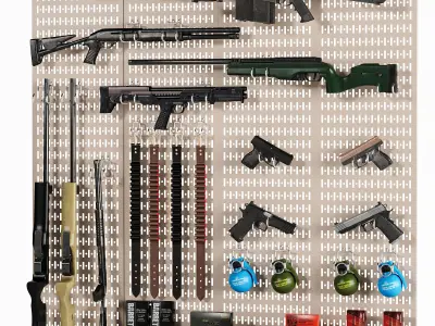 Store Show Case 6 Gun Store 3D model