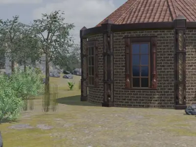 Mountain Village Settlement 3D model buy