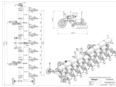 WG 0002 - Inter-row cultivator with dry fertilizer 600 3D model