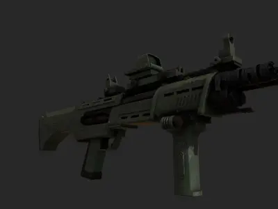 DP-12 assault rifle Low-poly 3D model