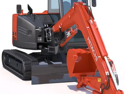 Compact Excavator Hitachi ZX85USB 3D model