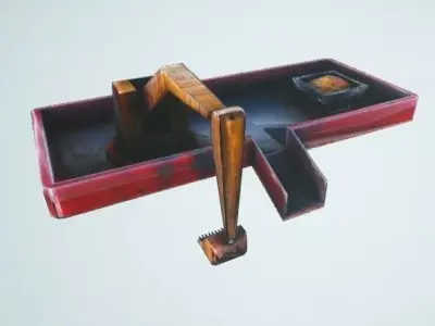 Harvesting Boat Low-poly 3D model