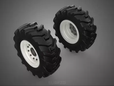 TRACTOR FARM TIRE TREAD TYRE LUG WHEEL RUBBER RIM GRIP OFF ROAD 3D model