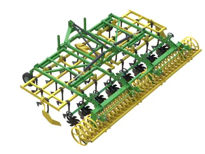 Kerner Stratos S 450 Agricultural Cultivator Low-poly 3D model