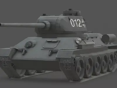 T-34-85 Germany Captured Variant Low-poly 3D model