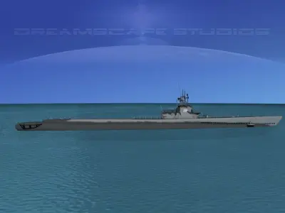 Gato Class Submarine SS220 USS Barb 3D model