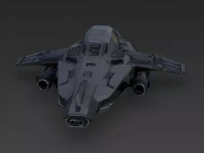 Sci-Fi Heavy Armored Stealth Fighter 3D Model Low-poly 3D model