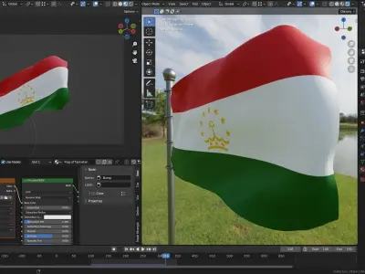 Animated Tajikistan Flags 3D model