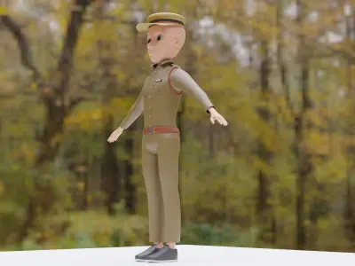 Indian Police Man 3d Character with Dress Rig 3D model