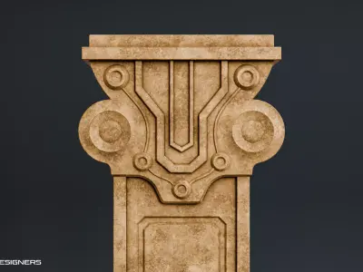 Ancient Stone Pedestal Low-poly 3D model