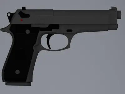 simple beretta m9 Low-poly 3D model