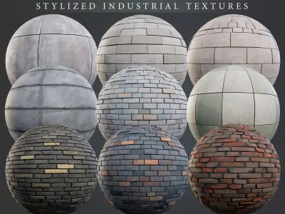Stylized Industrial PBR material pack Texture