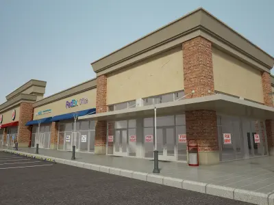 Retail Store Building 3D model shop