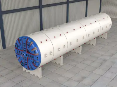 Tunnel Boring Machine PBR 3D model