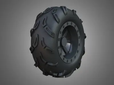 Buggy Tire and Wheel - 01 3D model