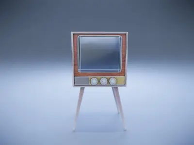 Old tube TV Low-poly 3D model