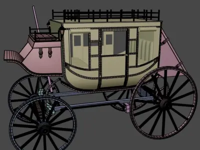 Highly Detailed Vintage Stagecoach 3D model