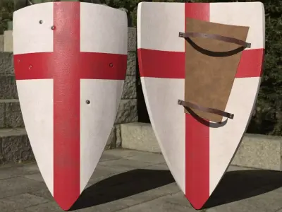 Crusader Shield Low-poly 3D model purchase