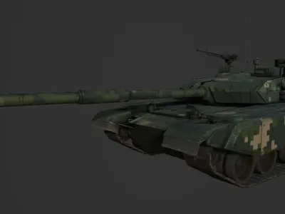 Chinese Type 99 tank Low-poly 3D model