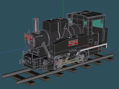 Japan RailWay B20 steam locomotive WW2 3D model