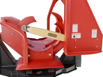 CAT DLK 426 Pull-Through Delimber Trailer-Mounted Low-poly 3D model