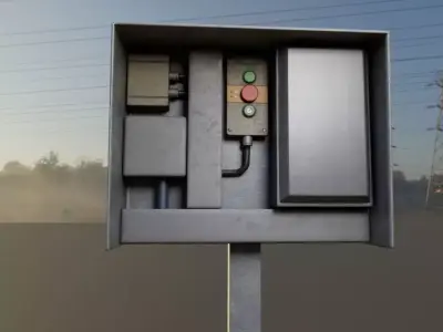 Sludge Pump Control Panel - Schlammpumpen Bedienfeld 3 Low-Poly Low-poly 3D model