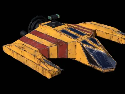 Old Spaceship Low-poly 3D model