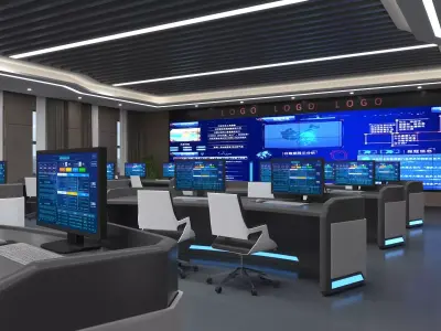 Command room monitoring center 3D model purchase