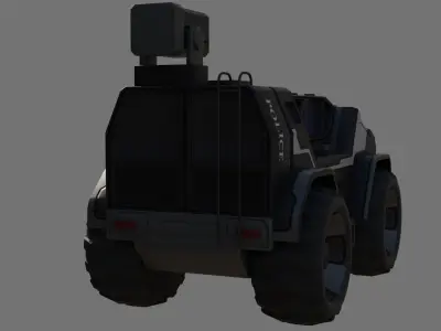 Sci-Fi Police Vehicle - Game Ready - PBR Low-poly 3D model