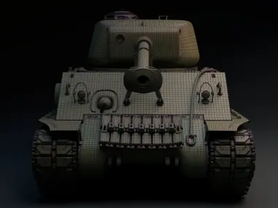 M4A3E8 Sherman Tank 3D model