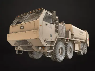 Heavy Military Truck V1 - Tanker Low-poly 3D model