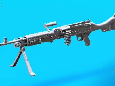 FN MAG 58 Machine Gun 3D model