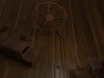 abandoned wooden toys Low-poly 3D model