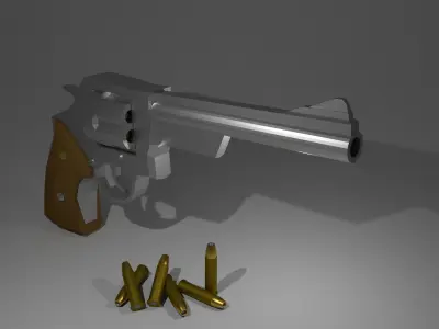 Low-poly Magnum with scope Low-poly 3D model